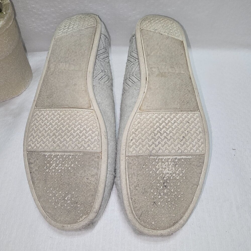 TOMS ALPARGATA SLIP ON SHOES GRAY HERRINGBONE DESIGN WOMENS SIZE 7 EUC - Picture 6 of 8